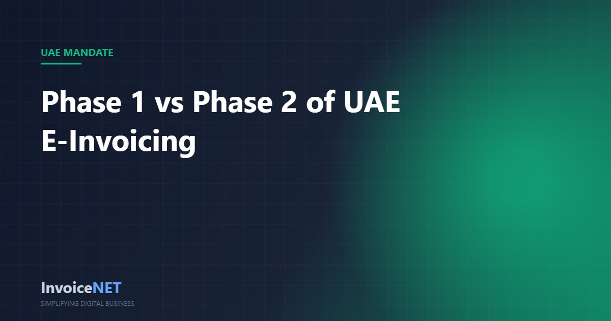 Phase 1 vs Phase 2 UAE e-invoicing cover