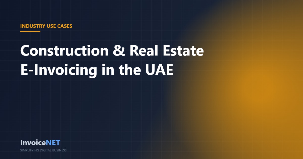 UAE construction real estate e-invoicing PINT AE