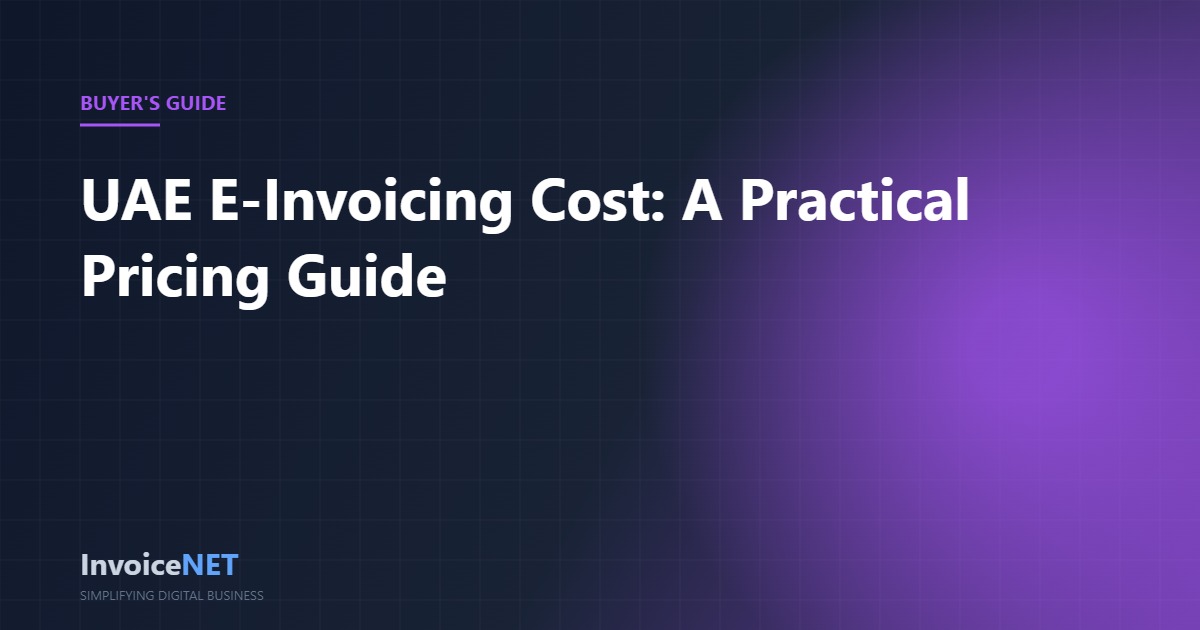 UAE e-invoicing cost pricing guide ASP subscription budget