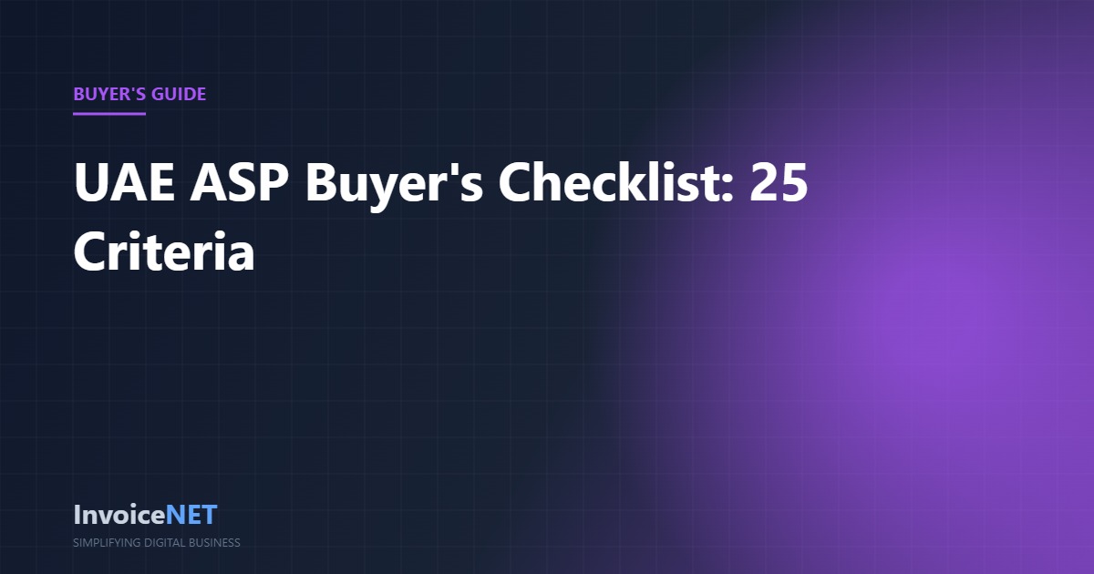 UAE Accredited Service Provider buyer checklist evaluation