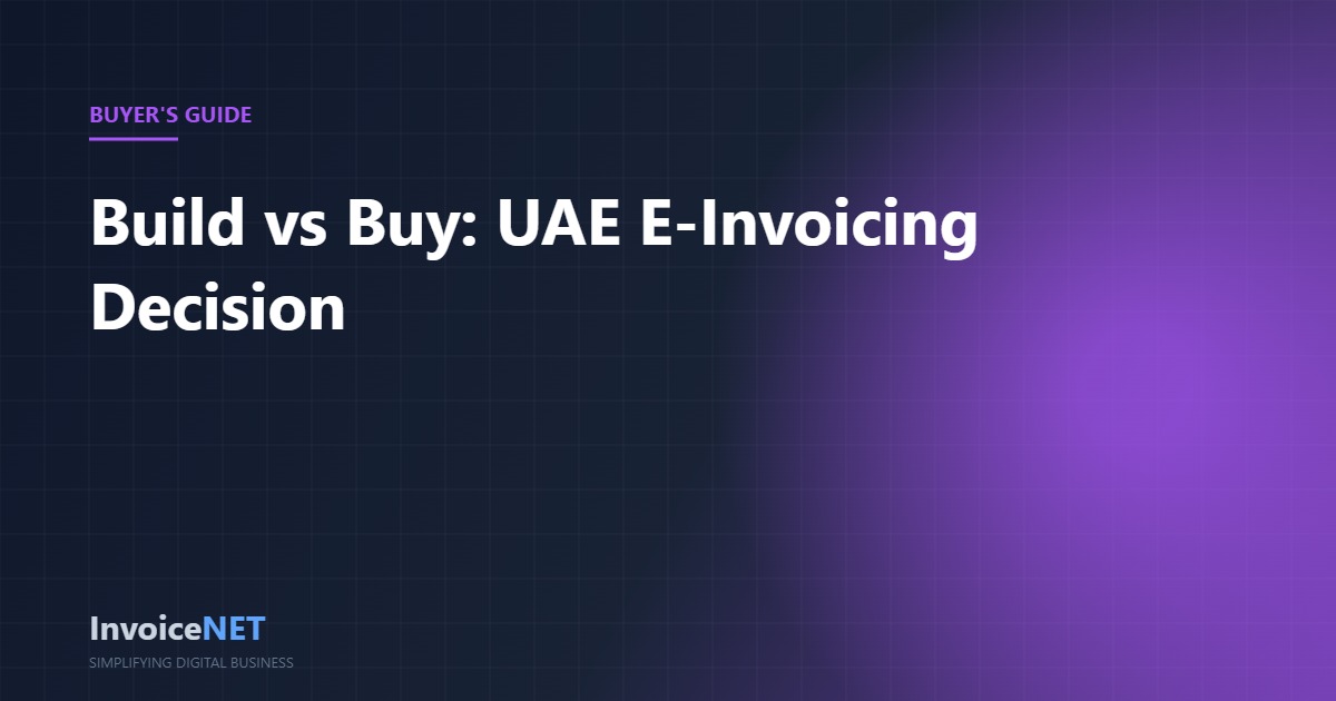 Build vs buy UAE e-invoicing solution ASP cost decision