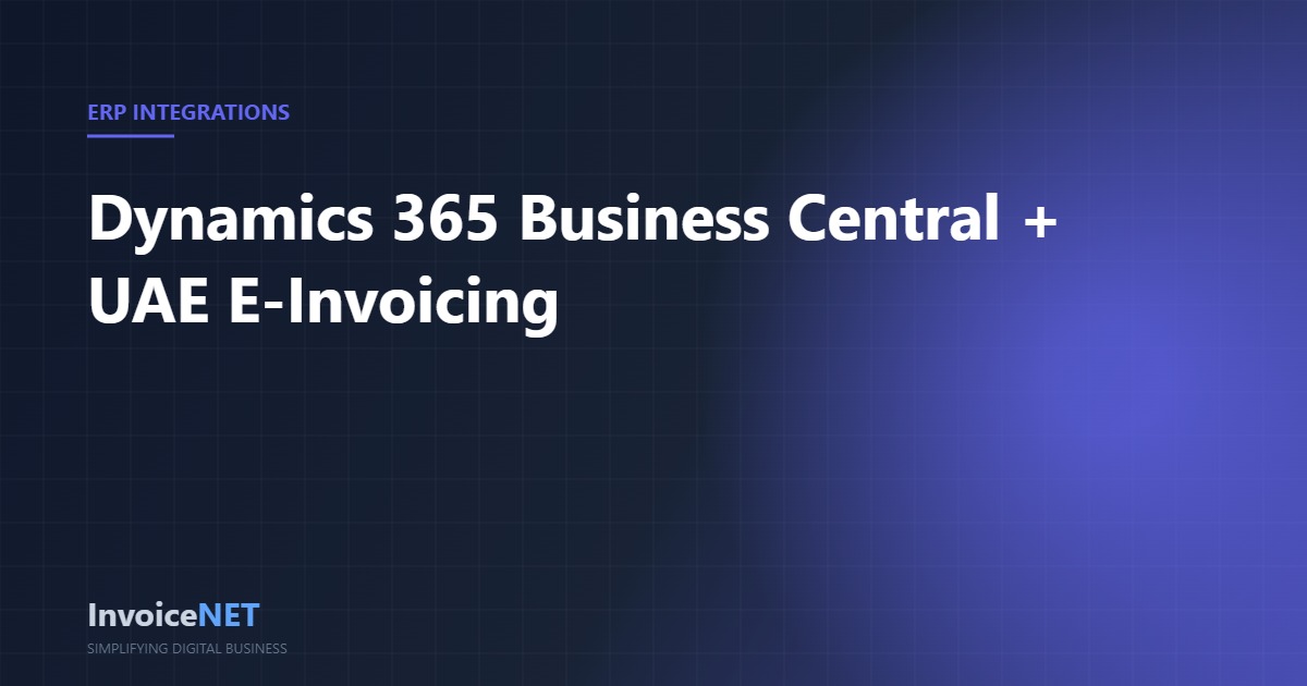 Microsoft Dynamics 365 Business Central UAE e-invoicing