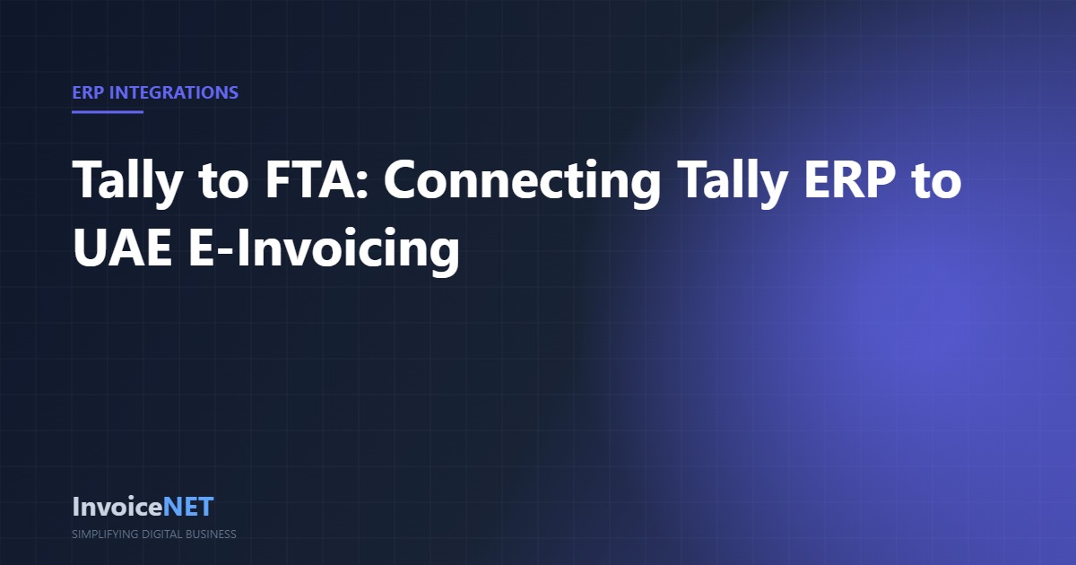 TallyPrime UAE FTA e-invoicing integration TDL Peppol
