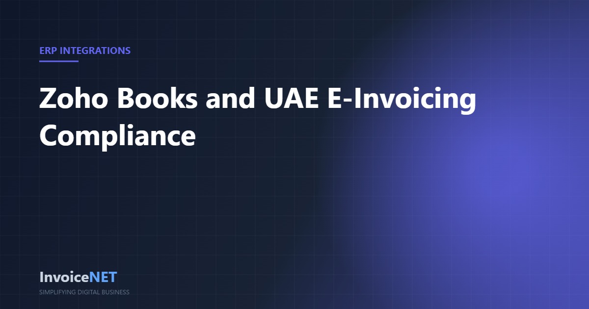Zoho Books UAE FTA e-invoicing Peppol integration