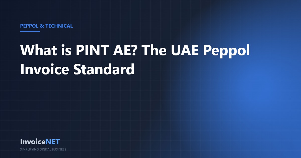 PINT AE UAE Peppol invoice standard explained